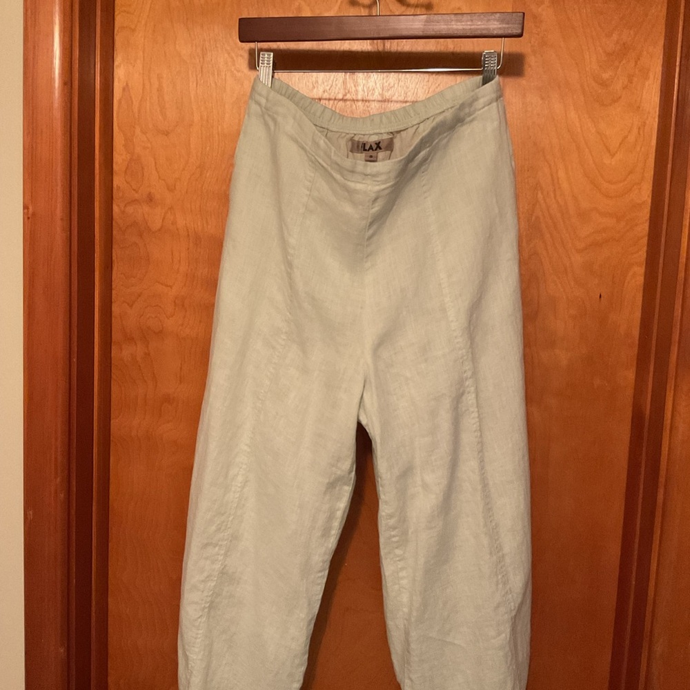Flax Brand Light Willow Green Linen Pants